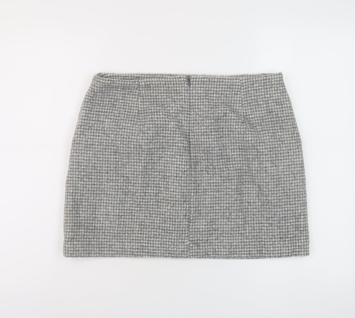 Uniqlo Womens Grey Geometric Polyester Mini Skirt Size 32 in Zip