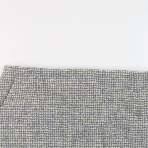 Uniqlo Womens Grey Geometric Polyester Mini Skirt Size 32 in Zip