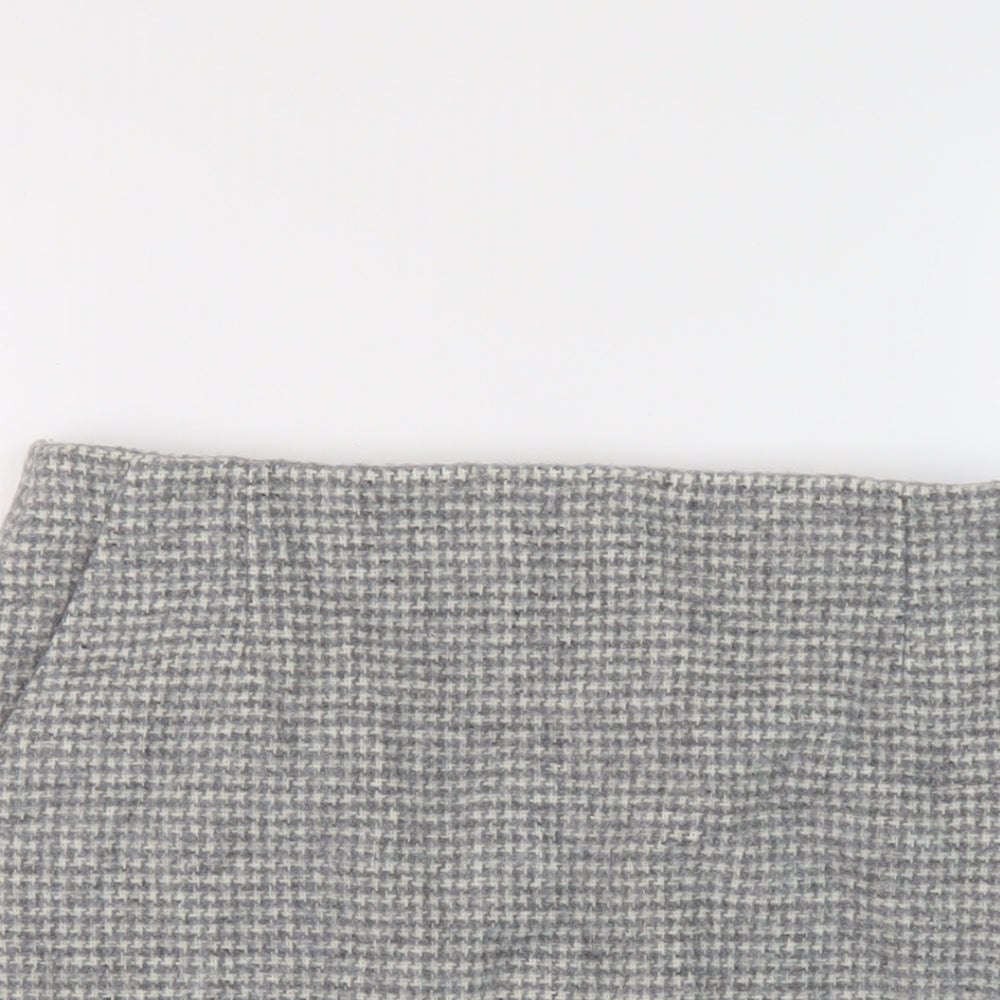 Uniqlo Womens Grey Geometric Polyester Mini Skirt Size 32 in Zip