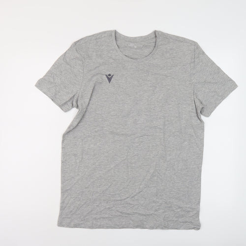 Macron Mens Green Cotton T-Shirt Size M Crew Neck