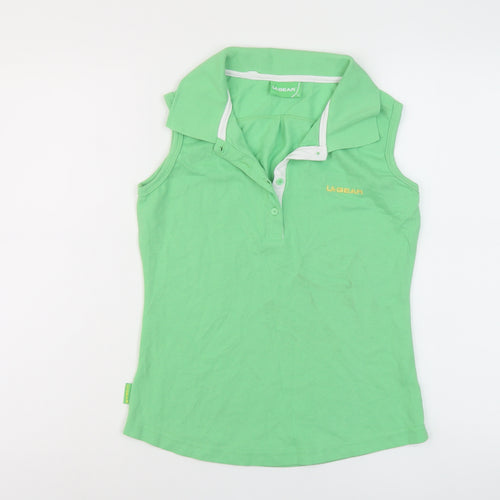LA Gear Womens Green Polyester Basic Polo Size 12 Collared
