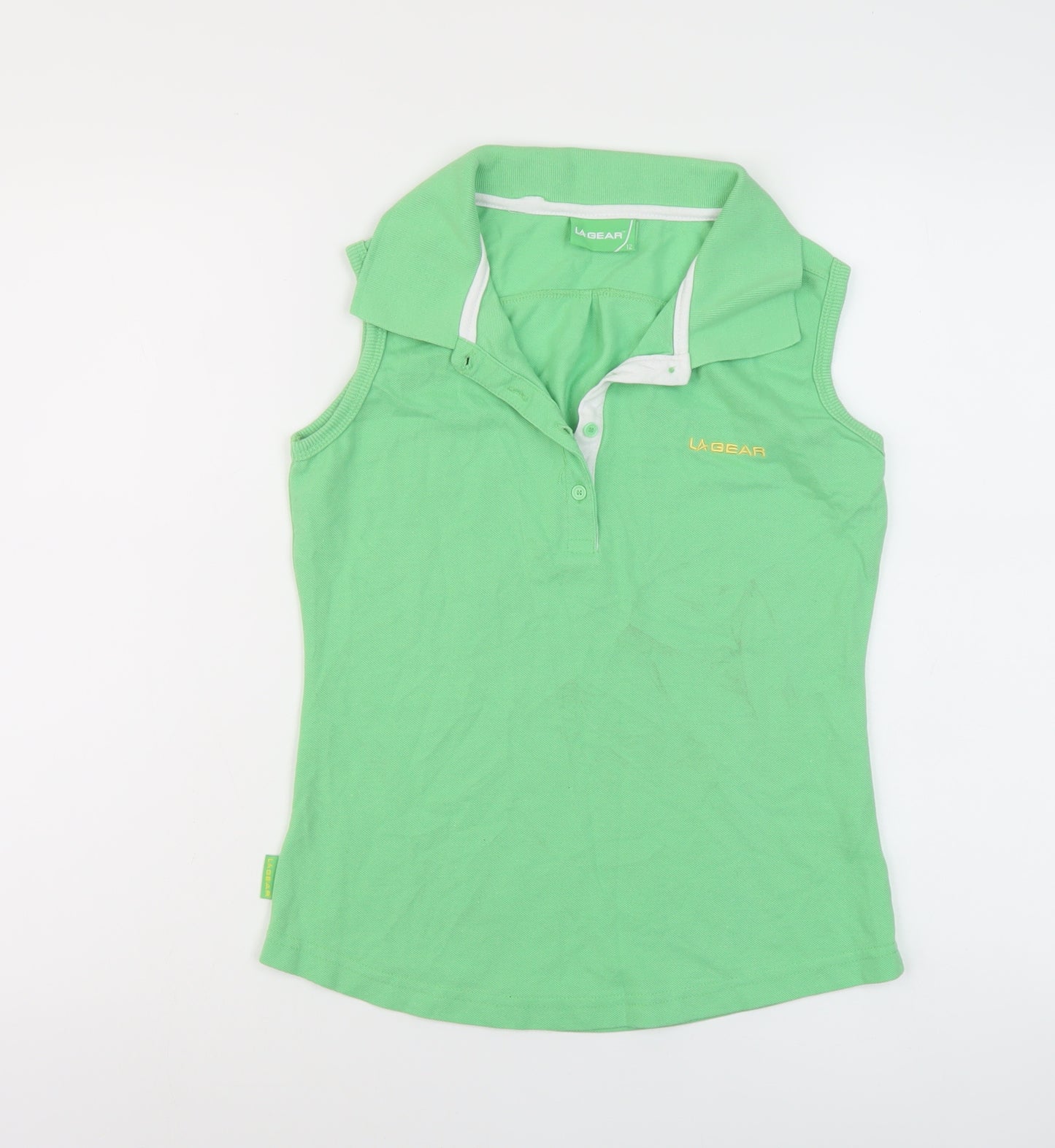 LA Gear Womens Green Polyester Basic Polo Size 12 Collared