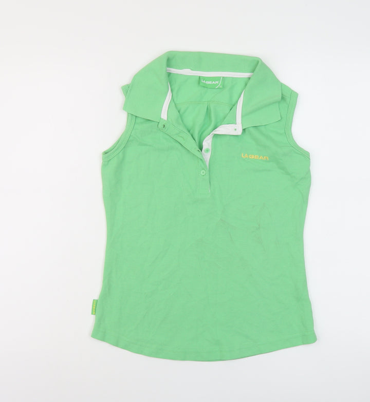 LA Gear Womens Green Polyester Basic Polo Size 12 Collared