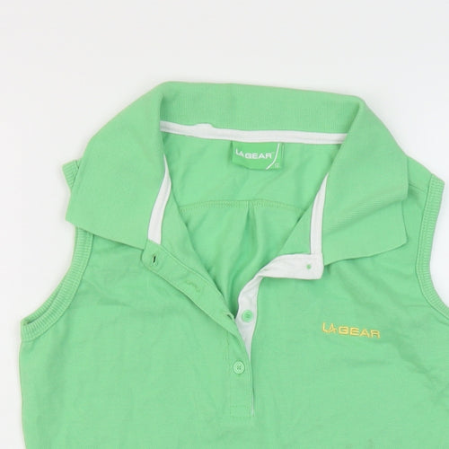 LA Gear Womens Green Polyester Basic Polo Size 12 Collared