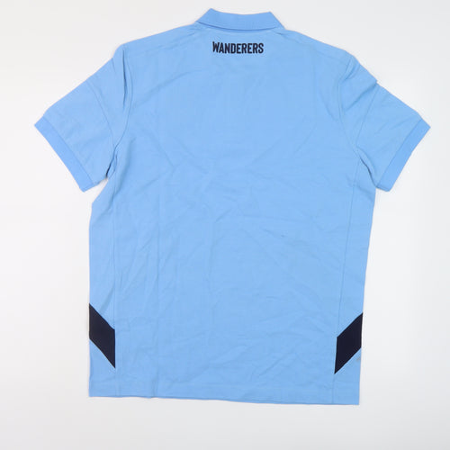 Macron Mens Blue Cotton Polo Size M Collared Button
