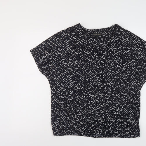 Phase Eight Womens Blue Geometric Polyester Basic Blouse Size 16 V-Neck