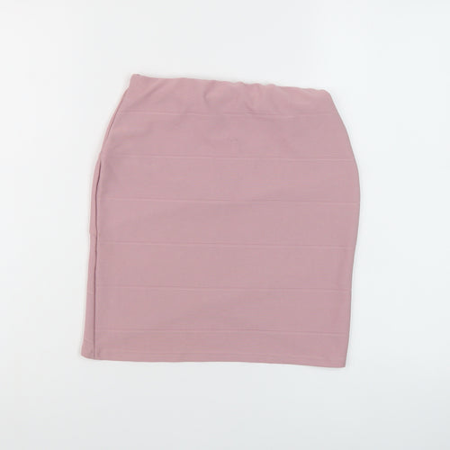 Missguided Womens Pink Polyester Mini Skirt Size 8