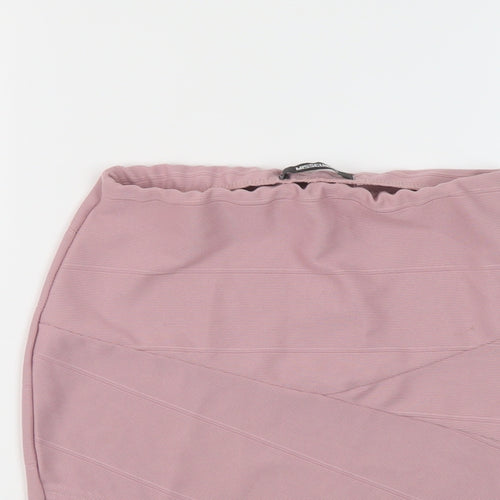 Missguided Womens Pink Polyester Mini Skirt Size 8
