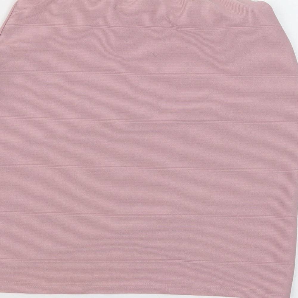 Missguided Womens Pink Polyester Mini Skirt Size 8
