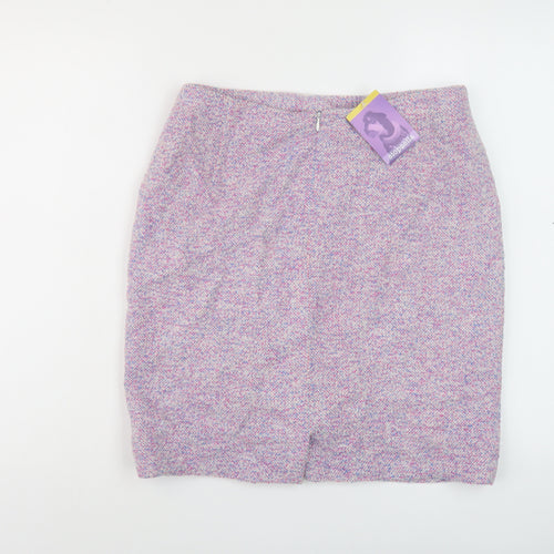 Siopaella Womens Purple Wool Mini Skirt Size 14 Zip