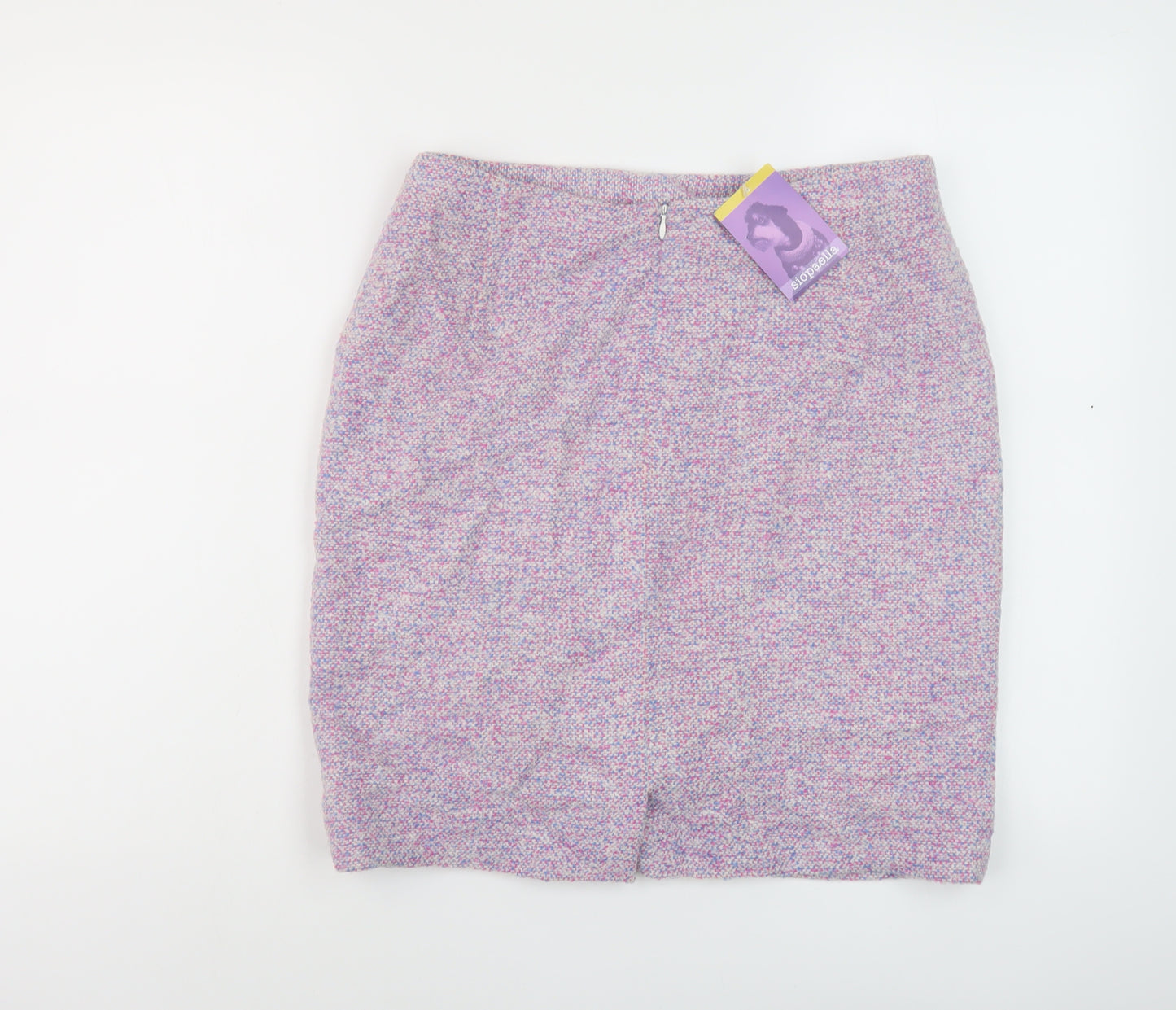 Siopaella Womens Purple Wool Mini Skirt Size 14 Zip