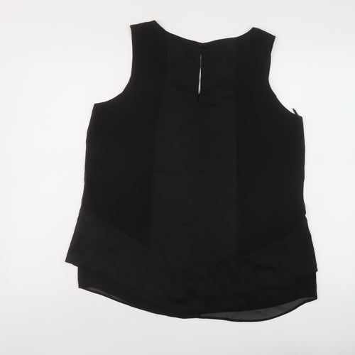 Arte Womens Black Polyester Basic Tank Size 14 Round Neck