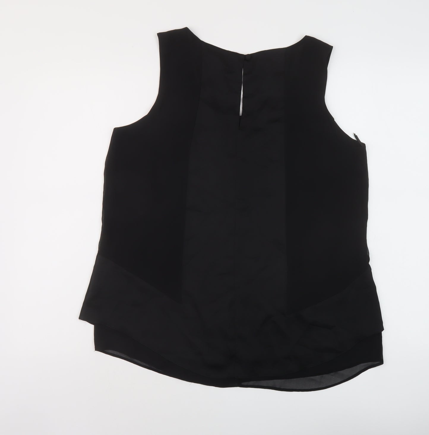 Arte Womens Black Polyester Basic Tank Size 14 Round Neck