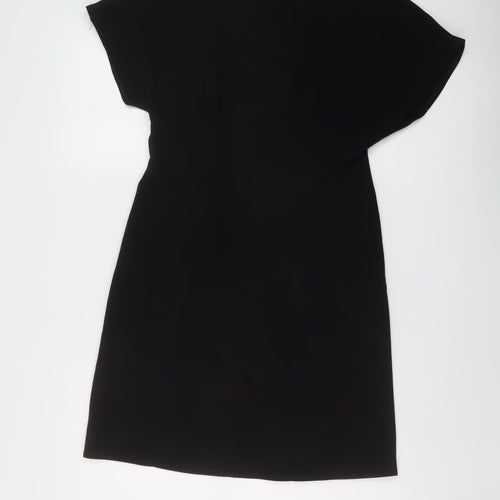 ASOS Womens Black Polyester Sheath Size 12 Round Neck Zip