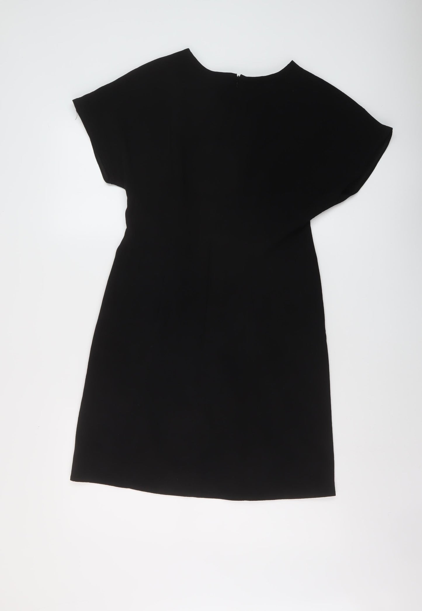 ASOS Womens Black Polyester Sheath Size 12 Round Neck Zip