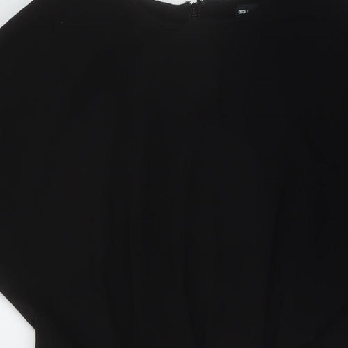 ASOS Womens Black Polyester Sheath Size 12 Round Neck Zip