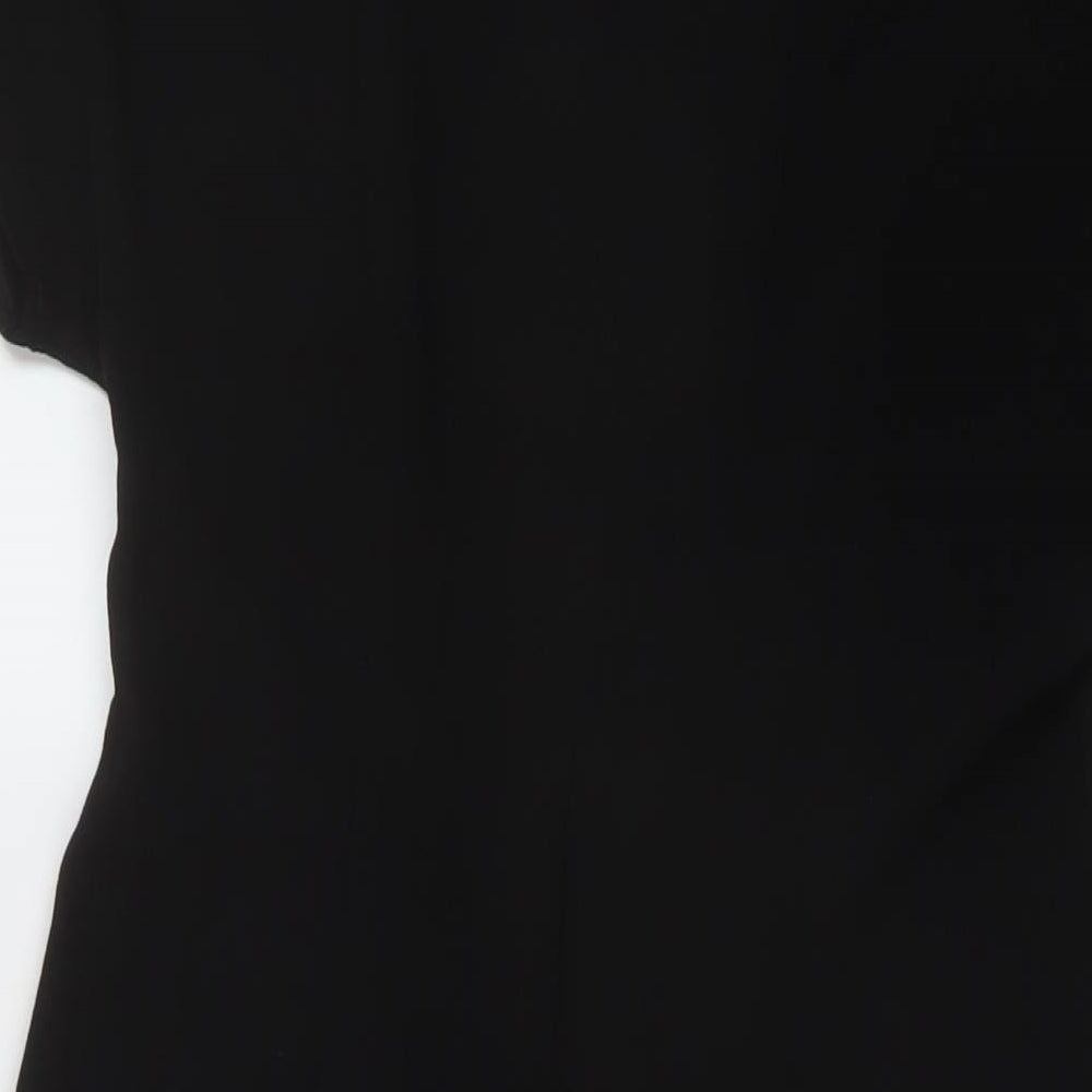 ASOS Womens Black Polyester Sheath Size 12 Round Neck Zip