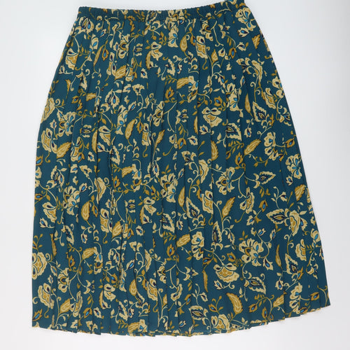 Eastex Womens Green Geometric Polyester Pleated Skirt Size 18