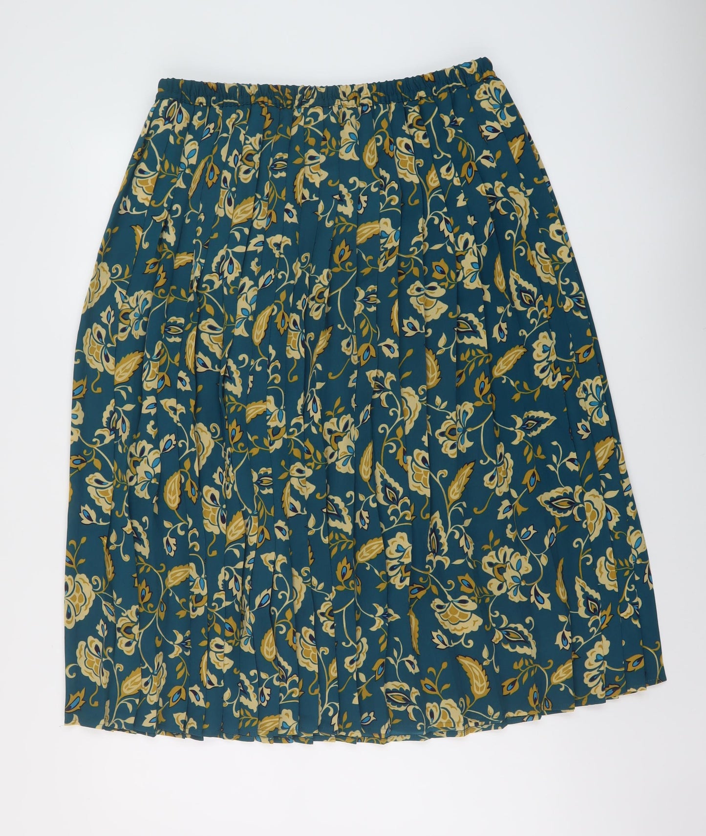 Eastex Womens Green Geometric Polyester Pleated Skirt Size 18