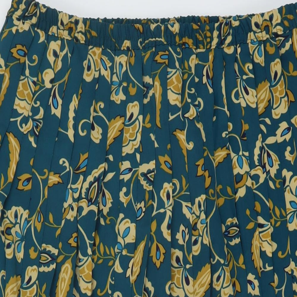 Eastex Womens Green Geometric Polyester Pleated Skirt Size 18