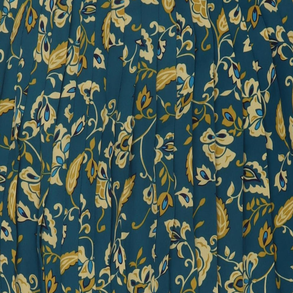 Eastex Womens Green Geometric Polyester Pleated Skirt Size 18