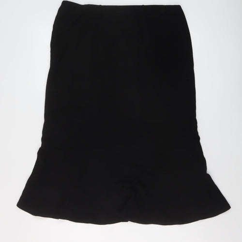 Amber Womens Black Polyester A-Line Skirt Size 16