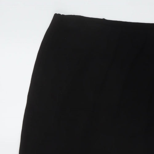 Amber Womens Black Polyester A-Line Skirt Size 16
