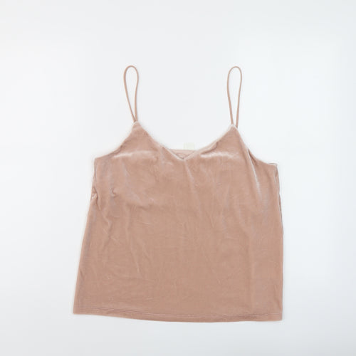 H&M Womens Pink Polyester Camisole Tank Size S V-Neck