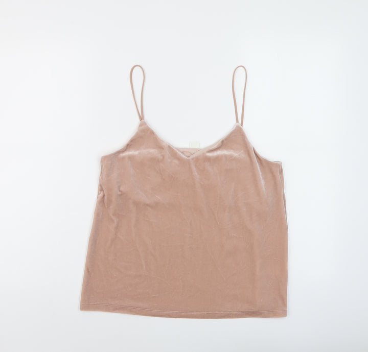 H&M Womens Pink Polyester Camisole Tank Size S V-Neck