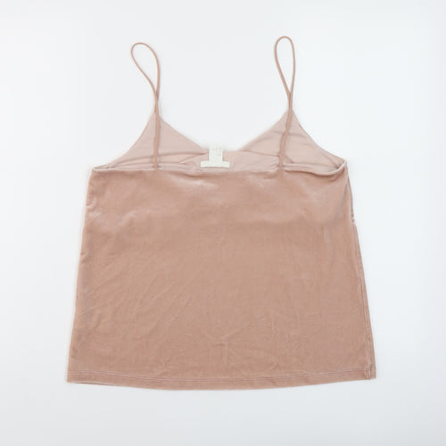 H&M Womens Pink Polyester Camisole Tank Size S V-Neck