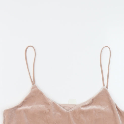 H&M Womens Pink Polyester Camisole Tank Size S V-Neck