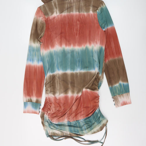 Fashion Nova Womens Multicoloured Polyester Mini Size S Cowl Neck Pullover