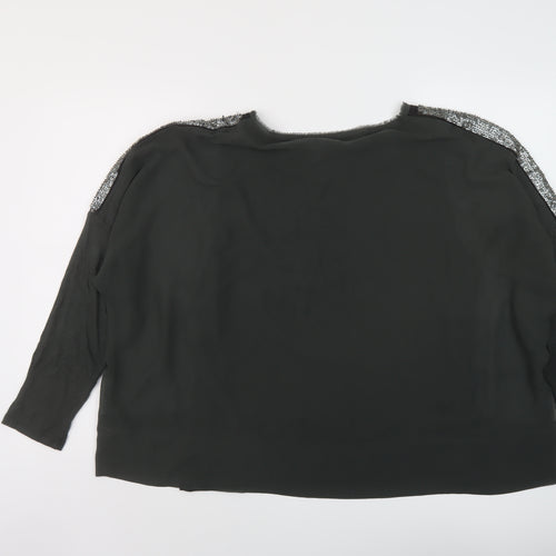 Mint Velvet Womens Green Polyester Basic Blouse Size 18 Round Neck
