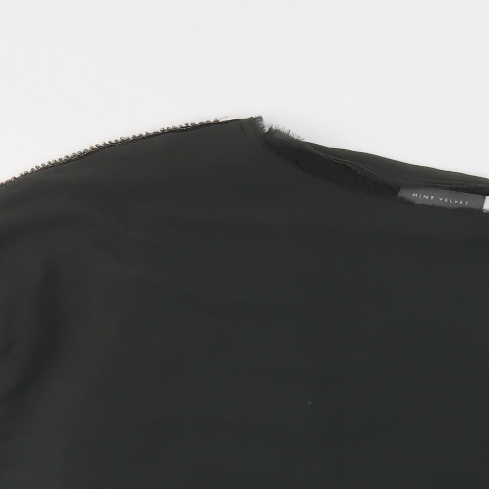 Mint Velvet Womens Green Polyester Basic Blouse Size 18 Round Neck