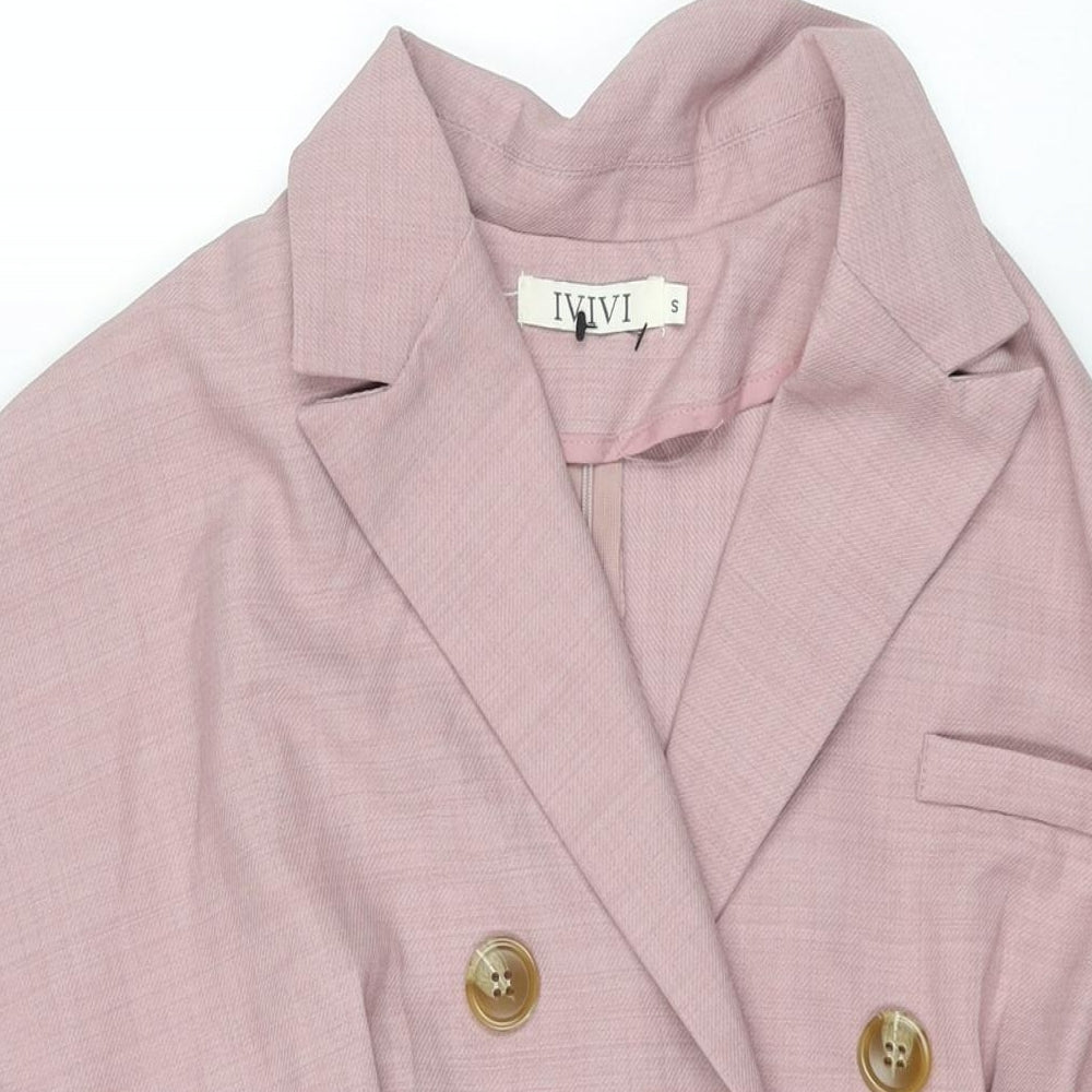 IVIVI Womens Pink Polyester Playsuit One-Piece Size S L3 in Zip - Belted