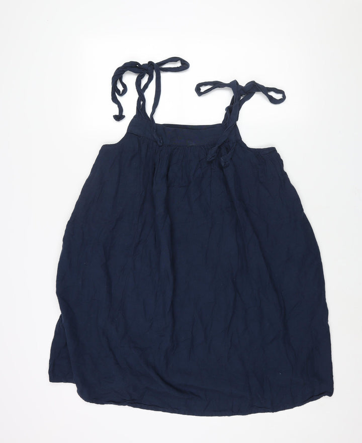 NEXT Womens Blue Viscose Shift Size M Square Neck Tie - Pockets