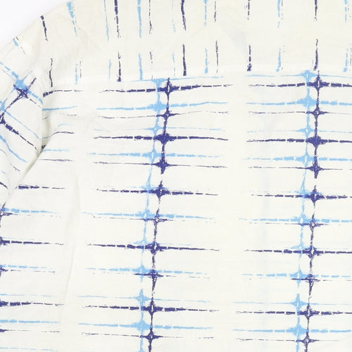 Pachelbel Mens White Geometric Cotton Button-Up Size 2XL Collared Button