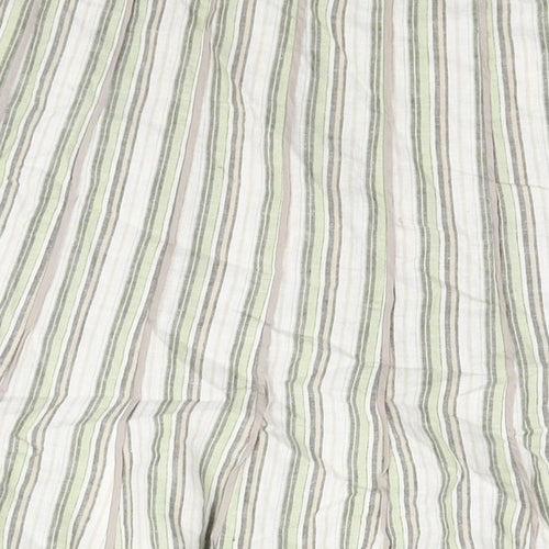 Per Una Womens Green Striped Linen Trumpet Skirt Size 16 Zip