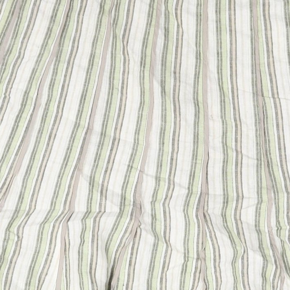 Per Una Womens Green Striped Linen Trumpet Skirt Size 16 Zip