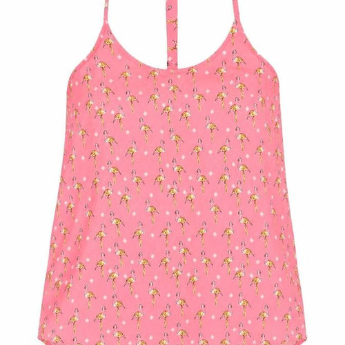 Brave Soul Womens Pink Geometric Polyester Camisole Blouse Size S Scoop Neck - Flamingo Print