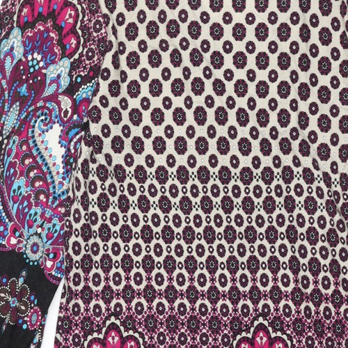 Phase Eight Womens Multicoloured Geometric Viscose Shift Size 12 Scoop Neck Pullover