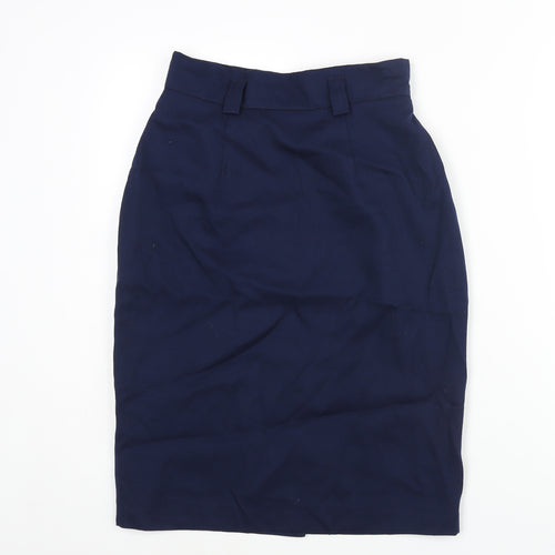 Anne Brooks Womens Blue Polyester Straight & Pencil Skirt Size 12 Zip