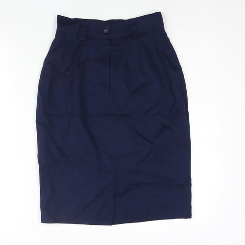 Anne Brooks Womens Blue Polyester Straight & Pencil Skirt Size 12 Zip