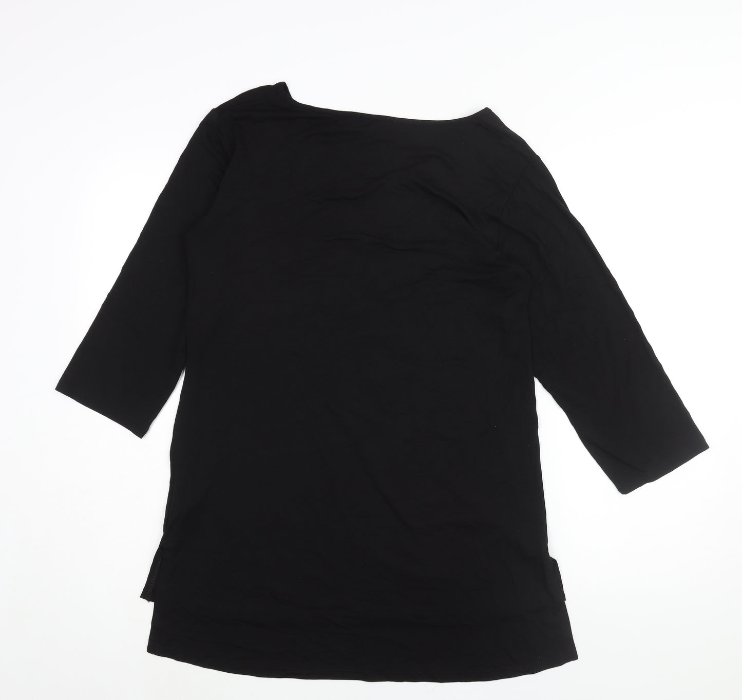 Grace Womens Black Viscose Tunic Blouse Size 12 V-Neck - Stud Detail
