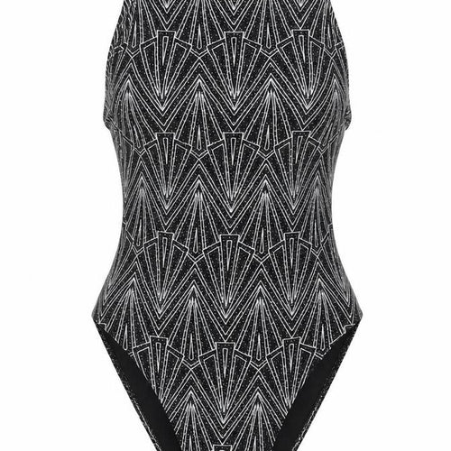 Divided by H&M Womens Silver Geometric Polyamide Bodysuit One-Piece Size XS Snap