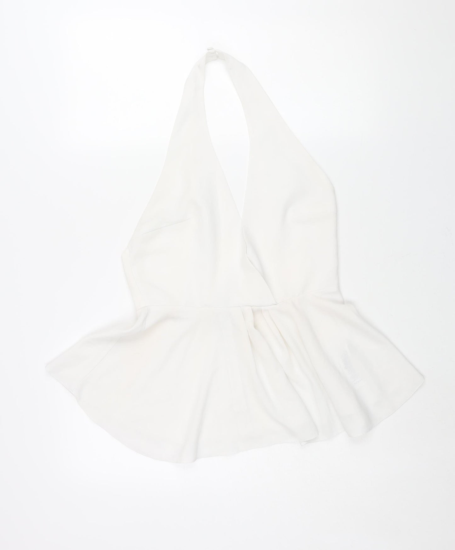 ASOS Womens White Polyester Basic Blouse Size 12 Halter - Peplum