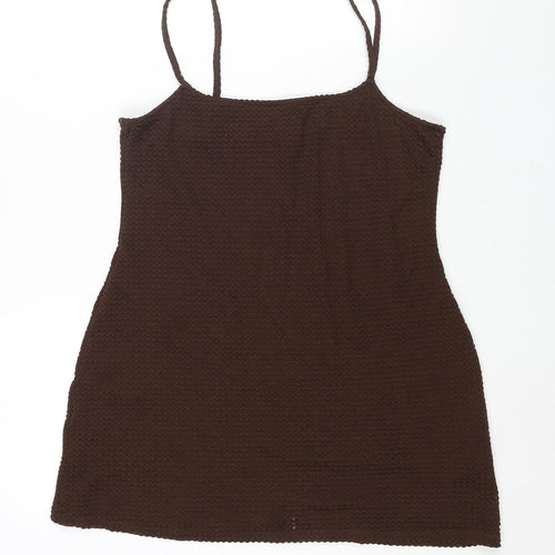 Divided by H&M Womens Brown Polyester Camisole Blouse Size M Square Neck - Textured