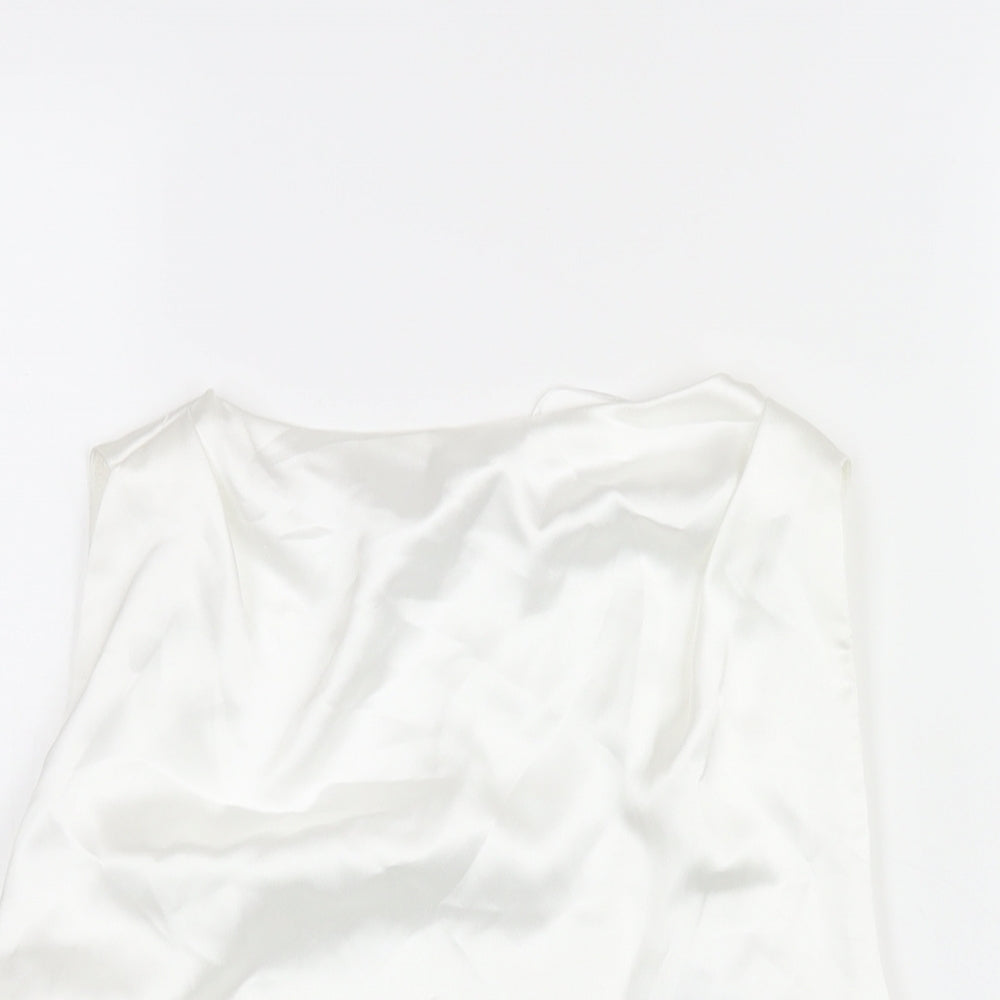 Zara Womens White Polyester Camisole Blouse Size 2XL Round Neck - Backless