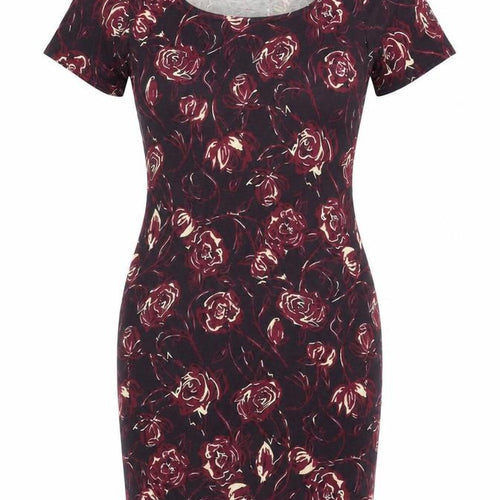 Style Incorporated Womens Purple Floral Cotton Bodycon Size 12 Round Neck Pullover