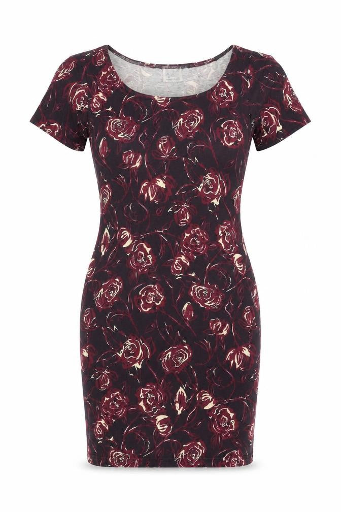 Style Incorporated Womens Purple Floral Cotton Bodycon Size 12 Round Neck Pullover